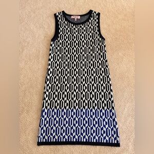 Juicy Couture Black, White, and Blue Geometric Mini Dress